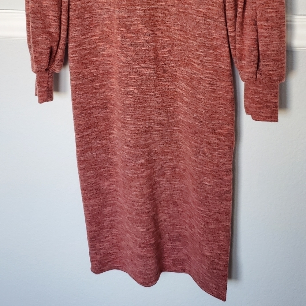 𝅺Lulu's Mattea Heathered Red Cowl Neck Midi Sweater Dress XS NWOT - Picture 12 of 16